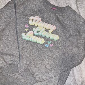 Stoney Clover Lane Gray Sweatshirt with Pastel Accents